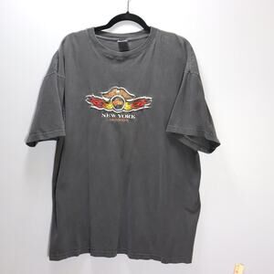 BASIX XL Harley New York‎ Limited Edition Graphic Tee Faded Black Cotton